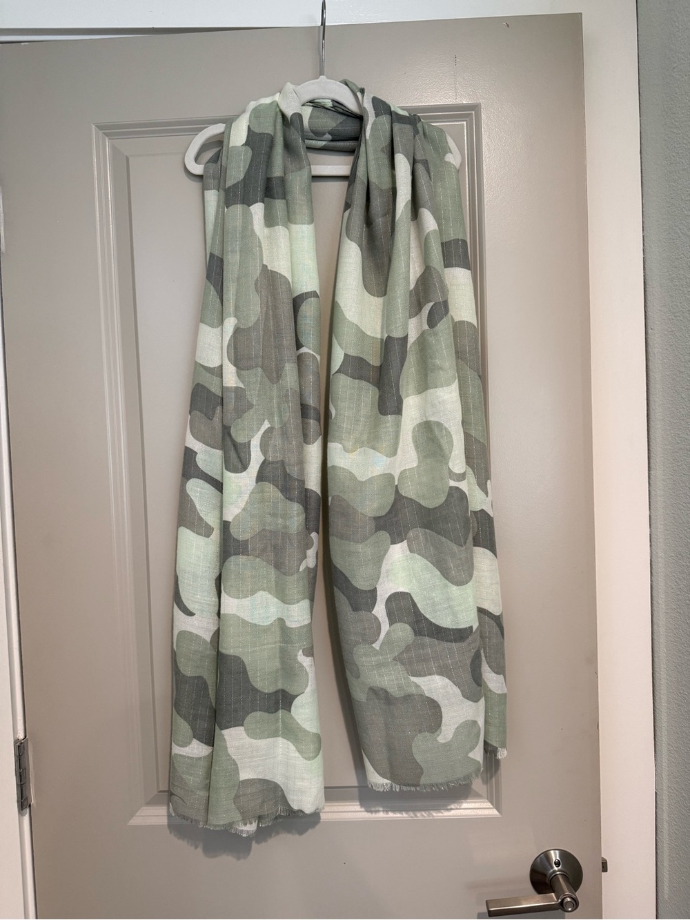 Mudpie Camouflage Print Lightweight Scarf - Green & Gray